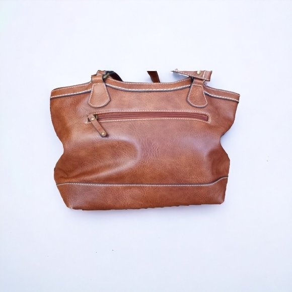 B.O.C Born Concept Faux Leather Woven Knit Shoulder Bag - Picture 2 of 13